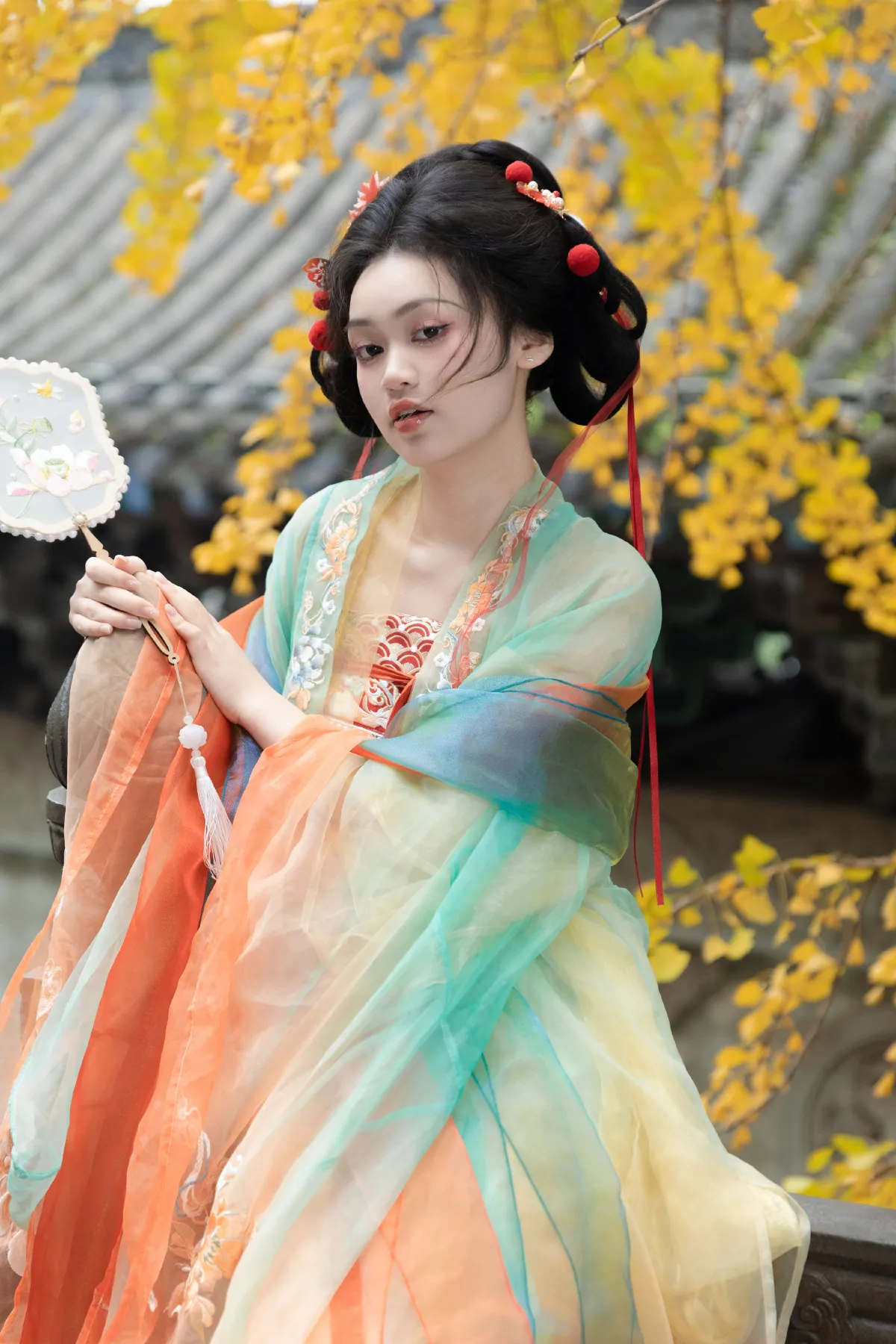在重庆拍照的星野_陈尤娜《银杏树下》美图作品图片4