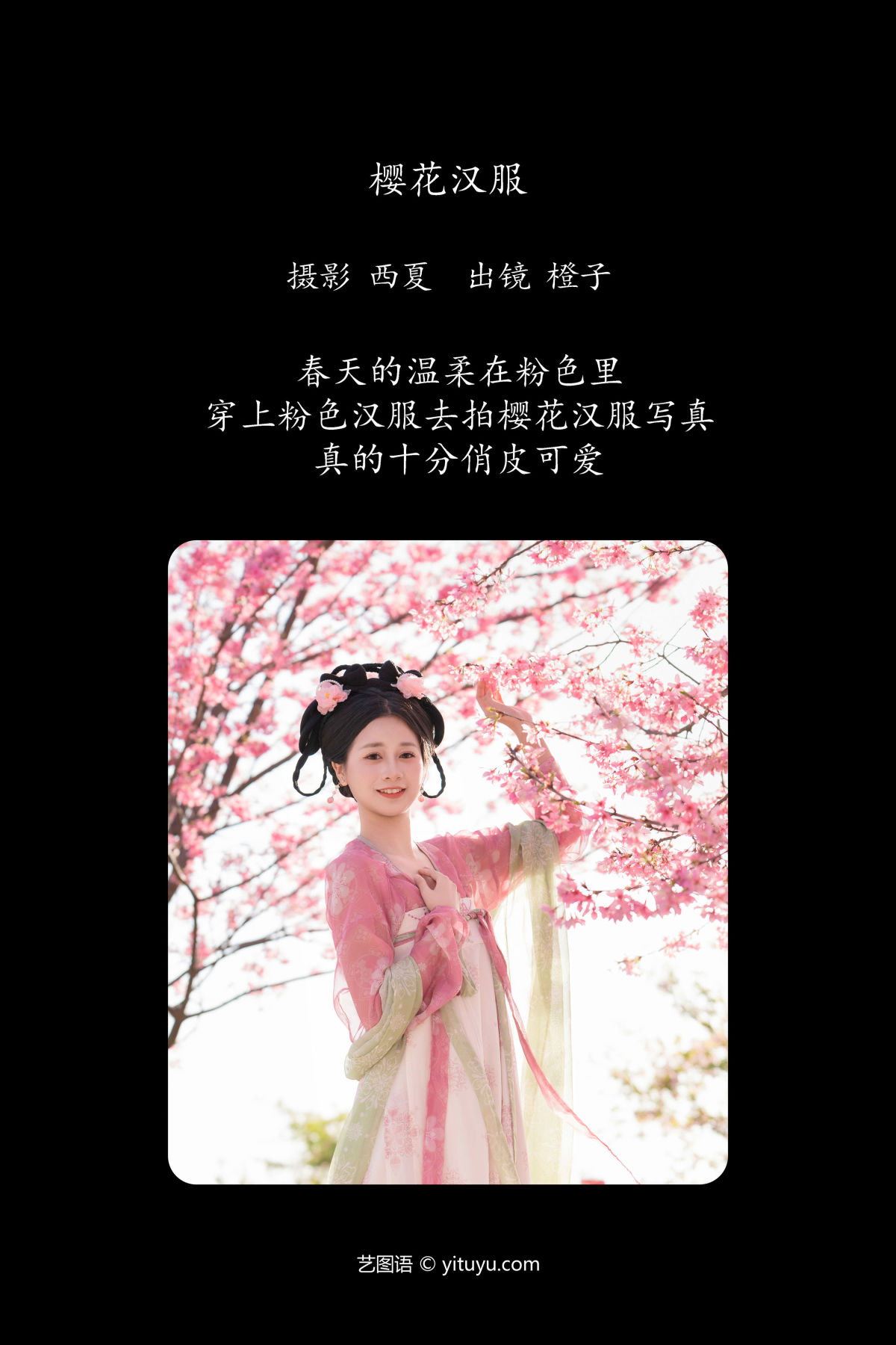 西夏_橙子舒《樱花汉服》美图作品图片2