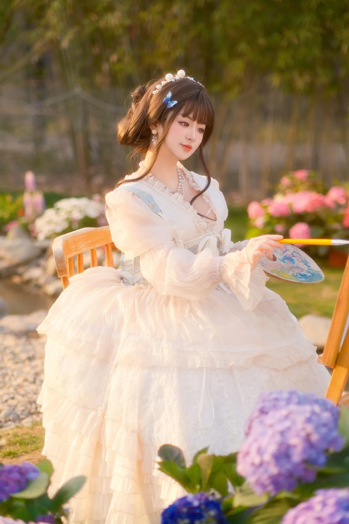 荷叶叶_不可爱的禾禾喵《油画少女》美图作品图片3
