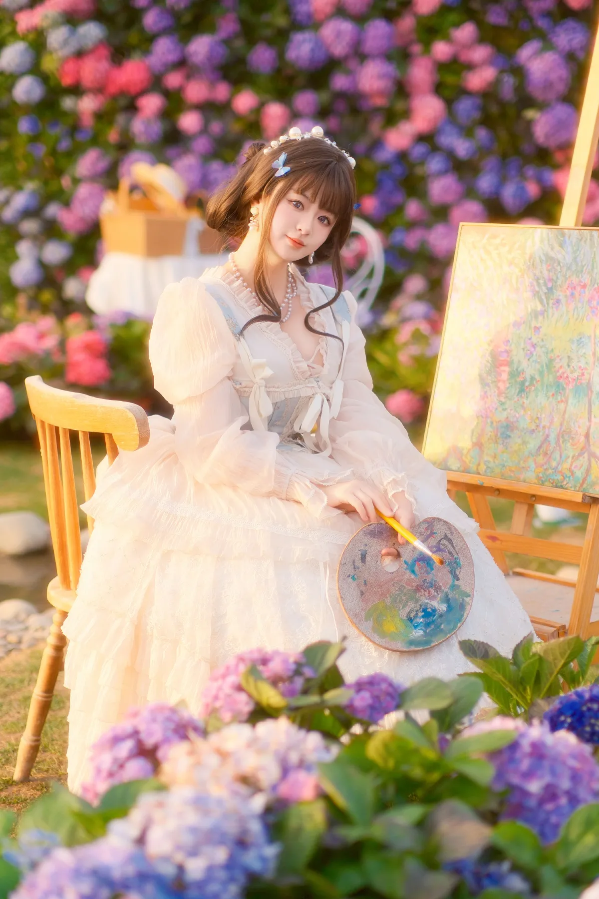 荷叶叶_不可爱的禾禾喵《油画少女》美图作品图片5