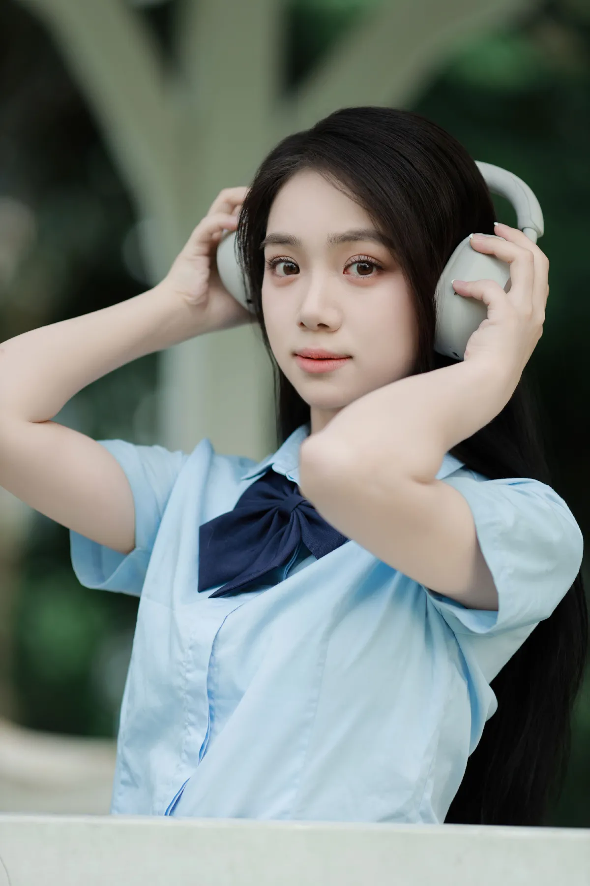 夏日校服裙摆