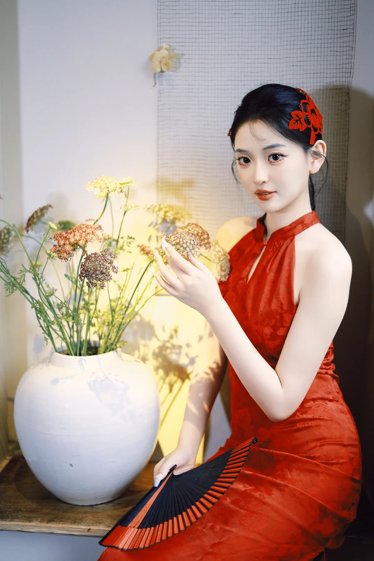 剪纸新中式旗袍