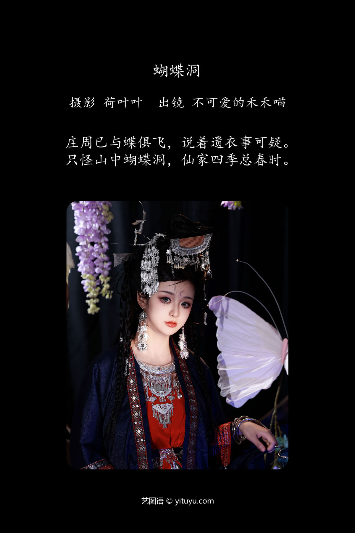 荷叶叶_不可爱的禾禾喵《蝴蝶洞》美图作品图片2