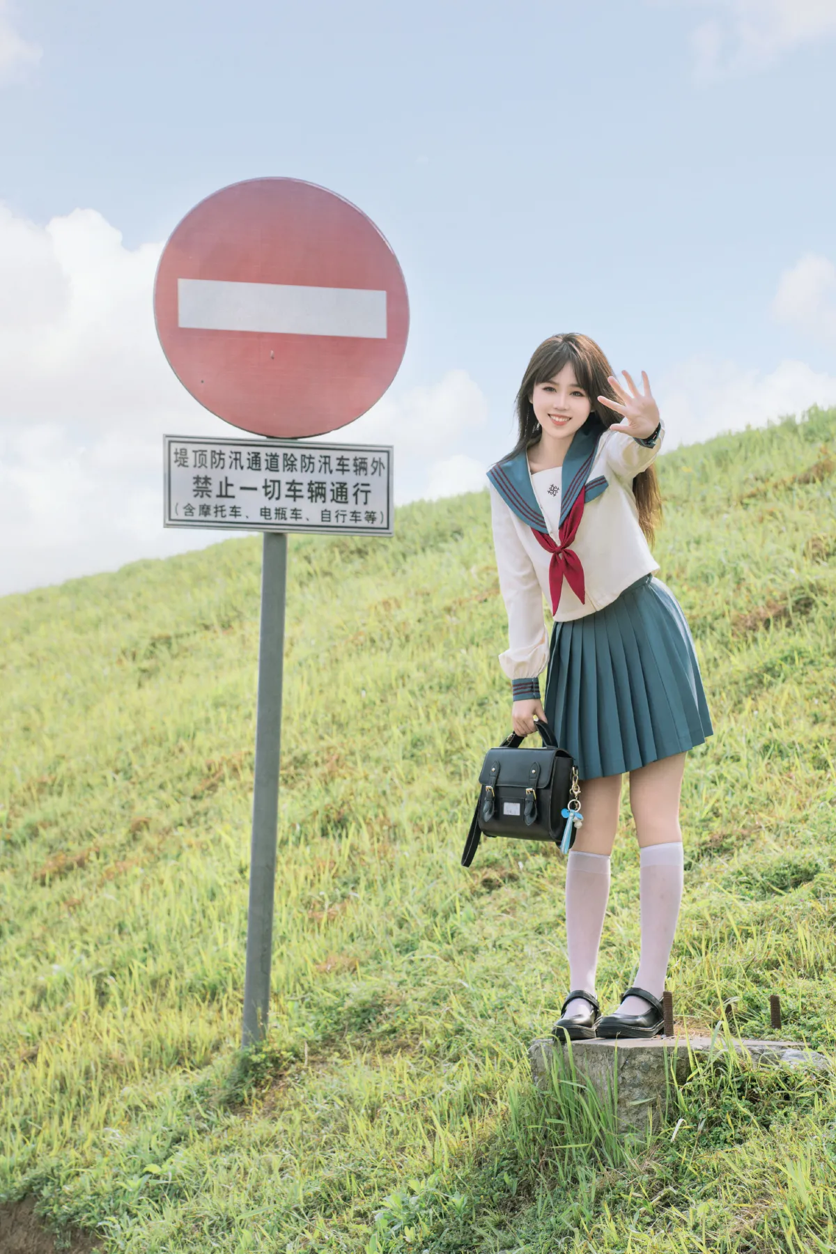 蓝色日系少女