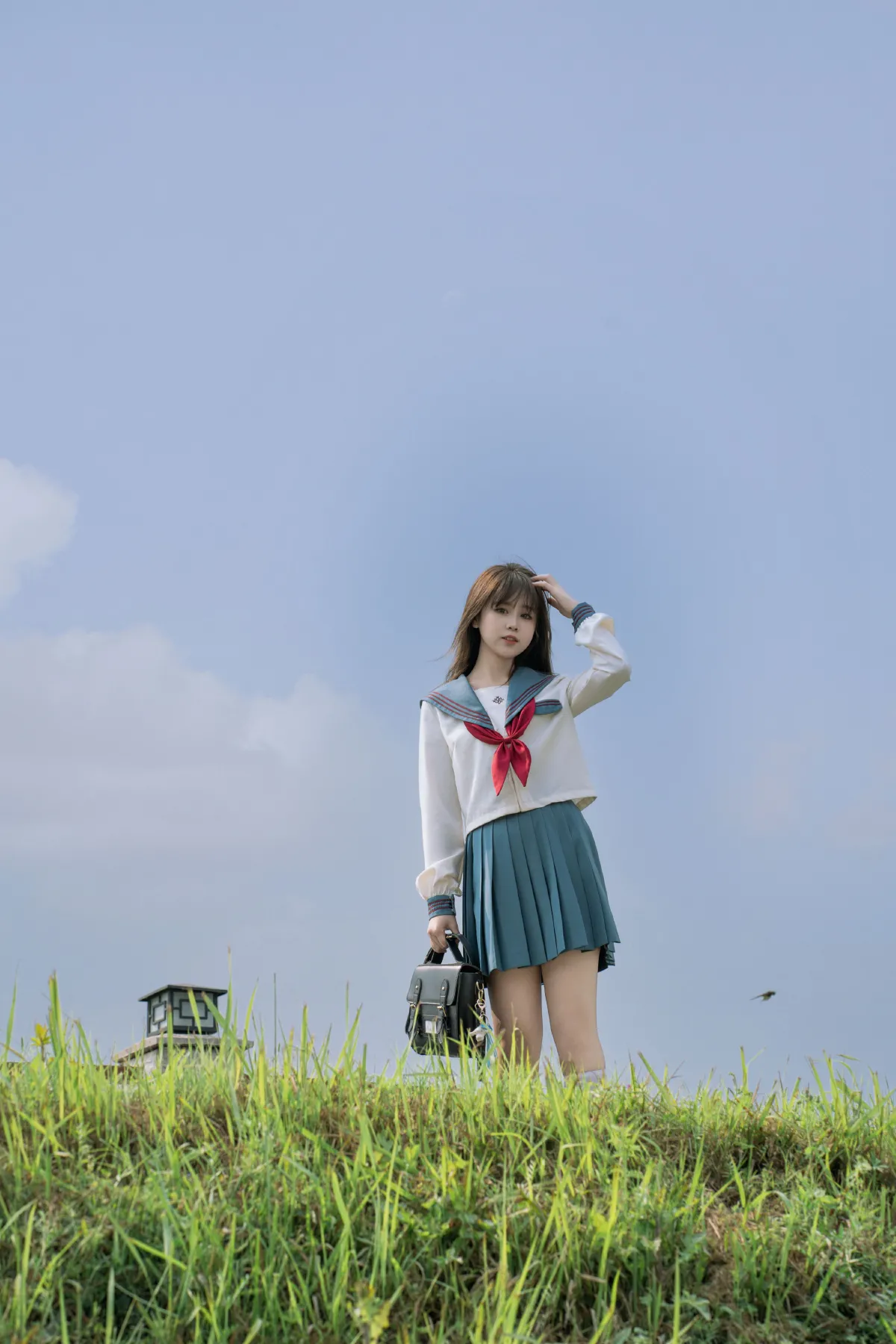 蓝色日系少女