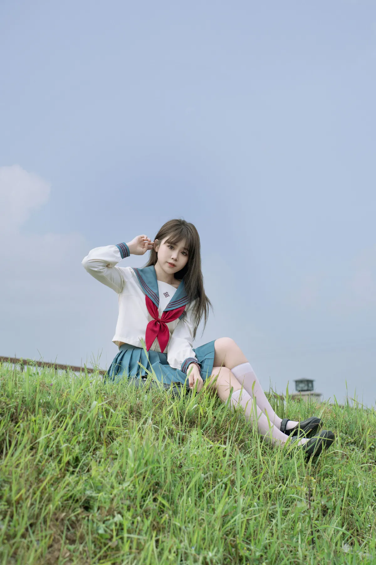 蓝色日系少女