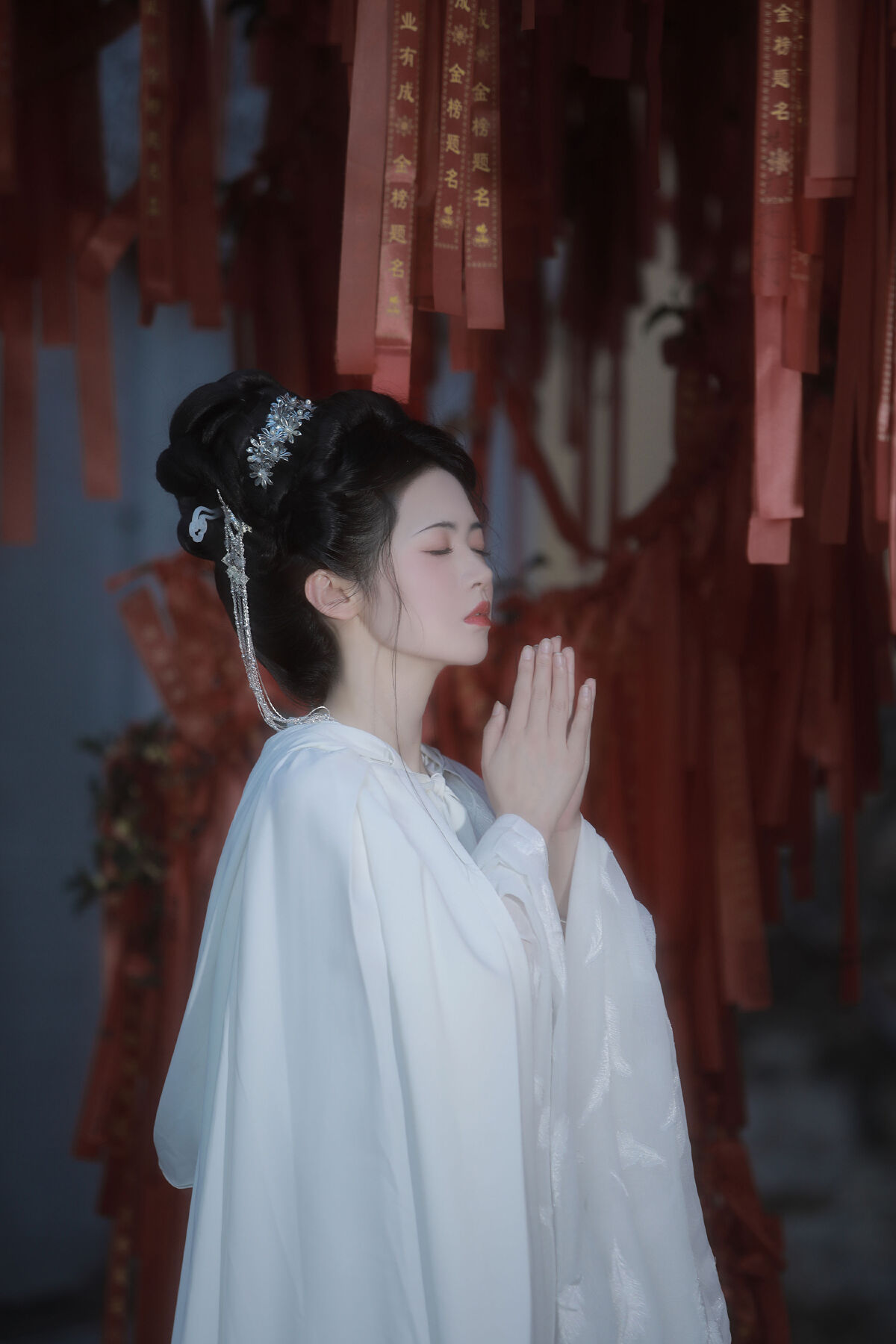 阿录-_一枝眠眠《青山有色，白鹤忘机》美图作品图片5