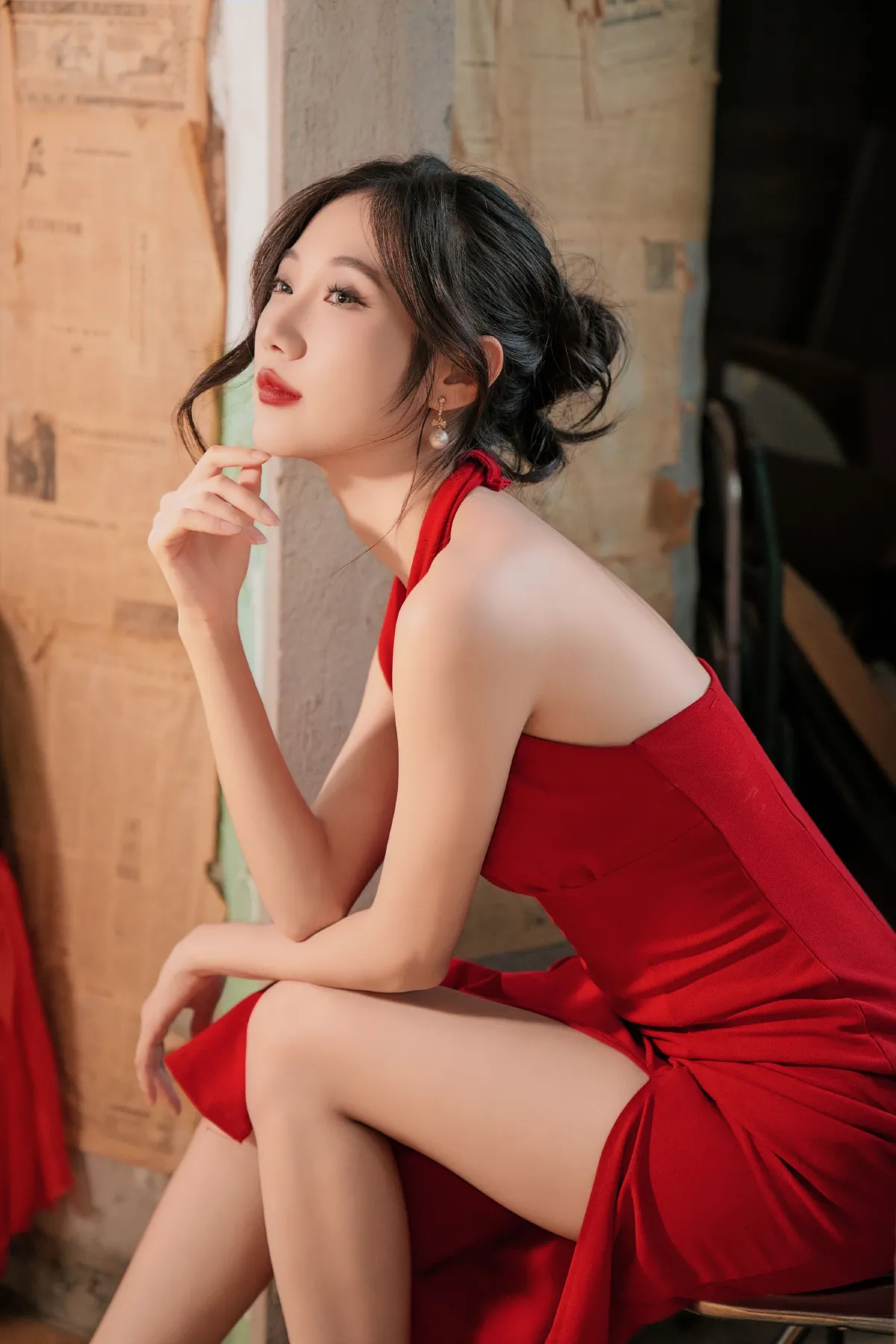 一袭红裙