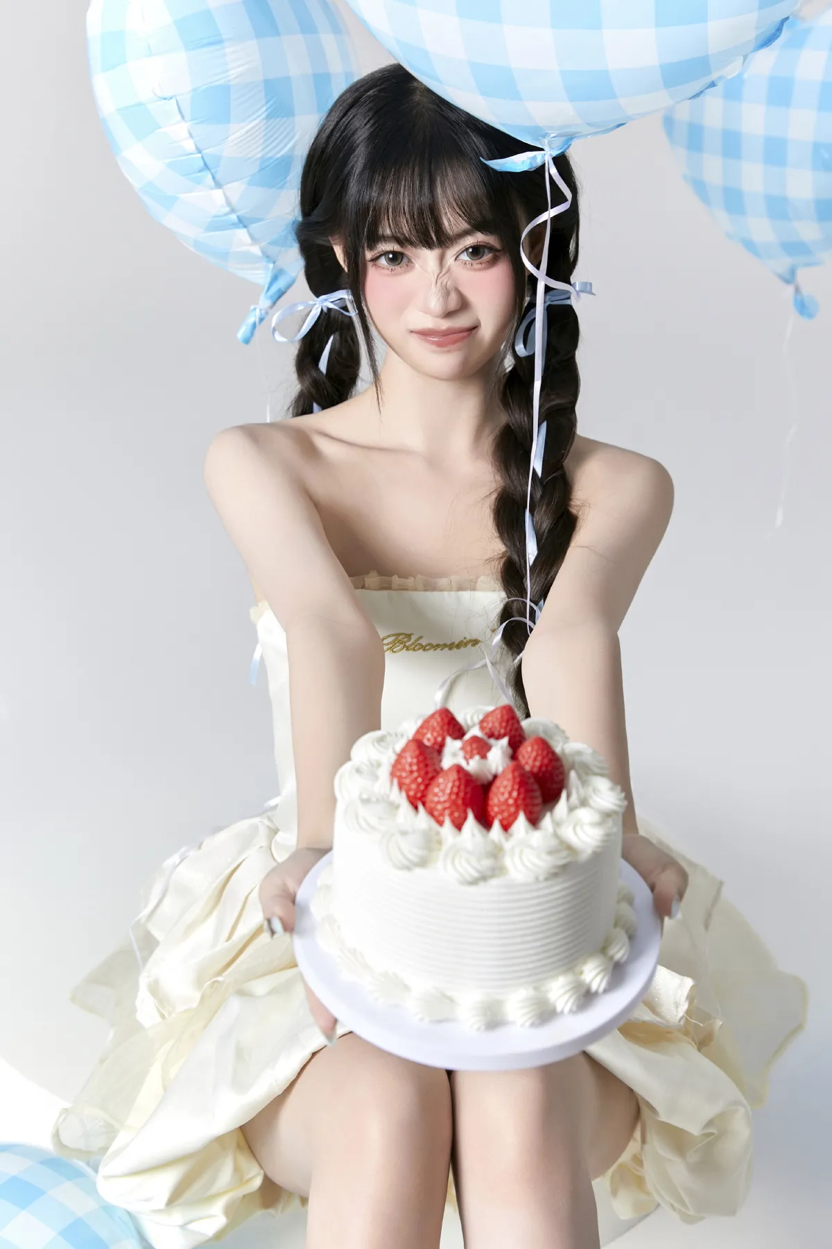 蓝色气球生日写真3