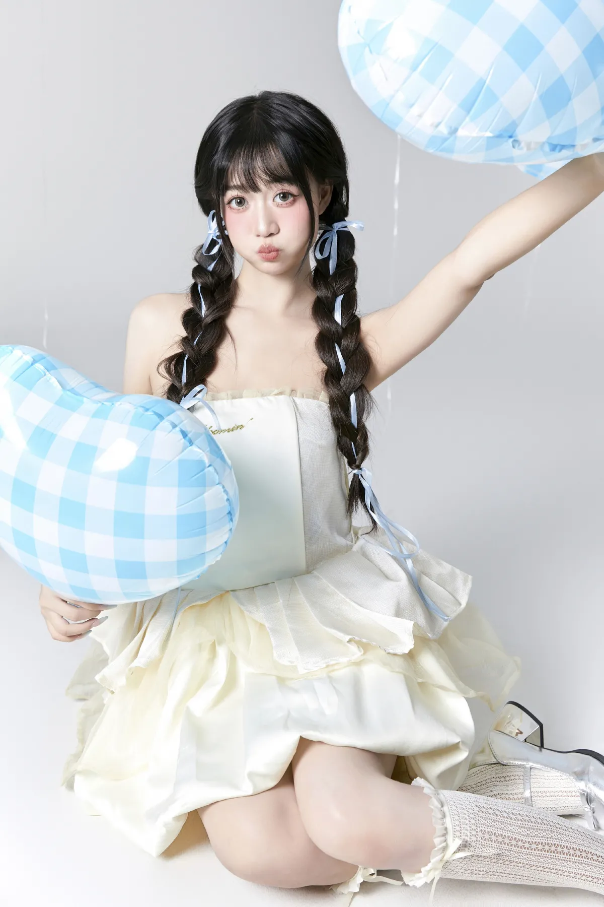 蓝色气球生日写真4
