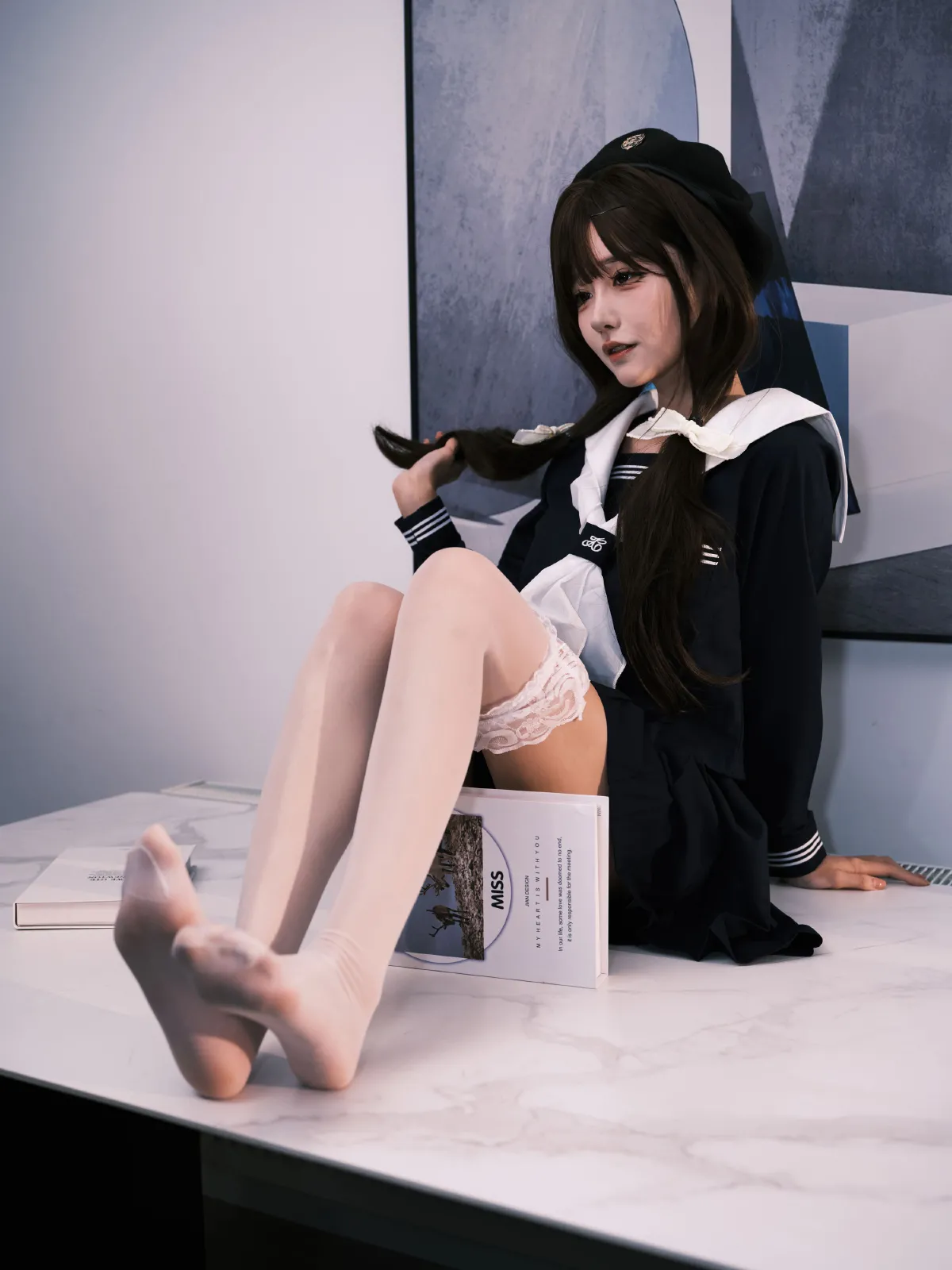 女水手的假日 深蓝白丝版