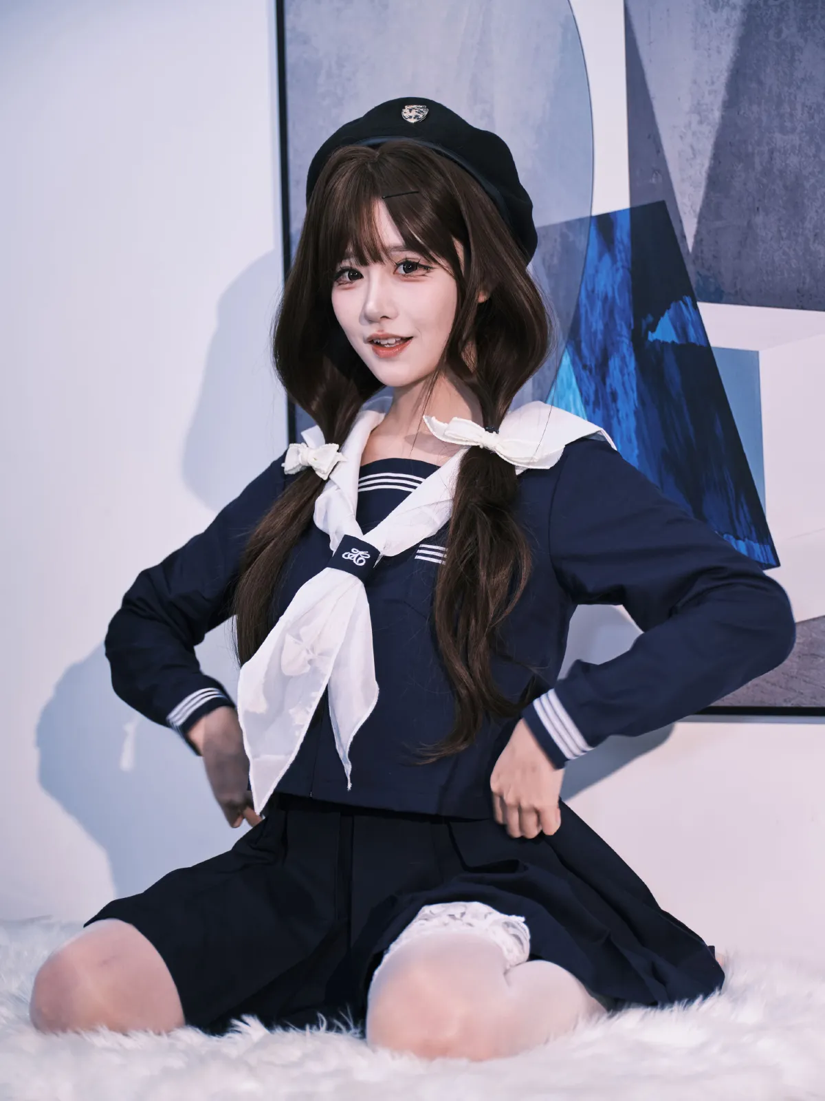 女水手的假日 深蓝白丝版
