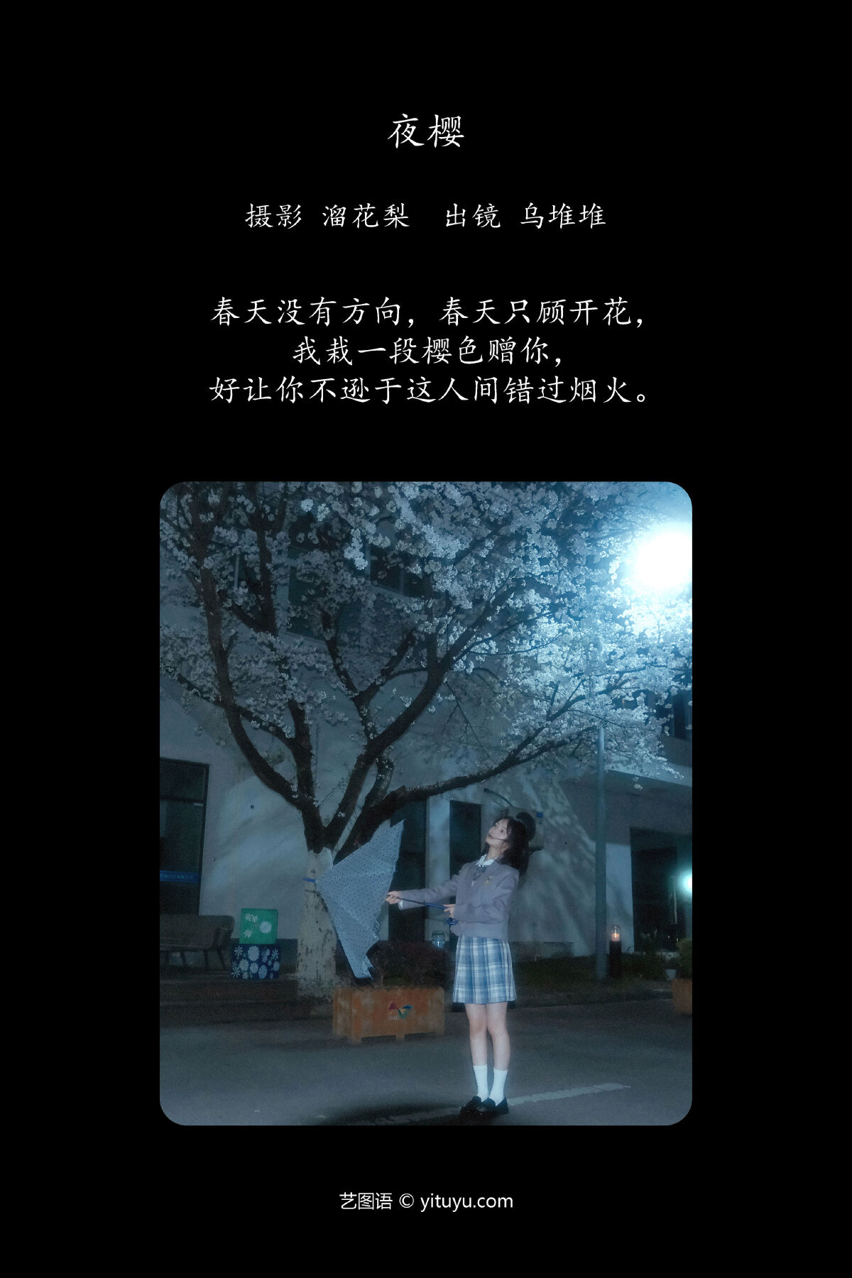 溜花梨_乌堆少女《夜樱》美图作品图片2