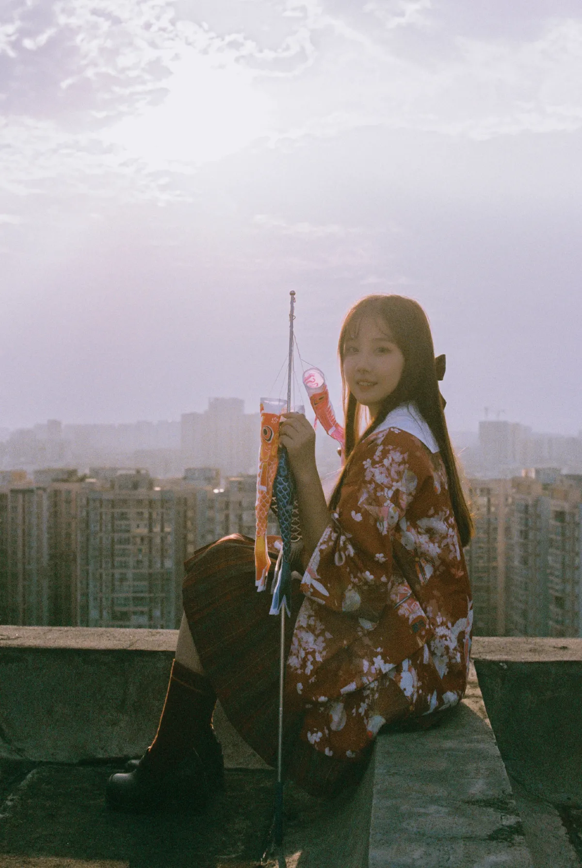 天台日系少女