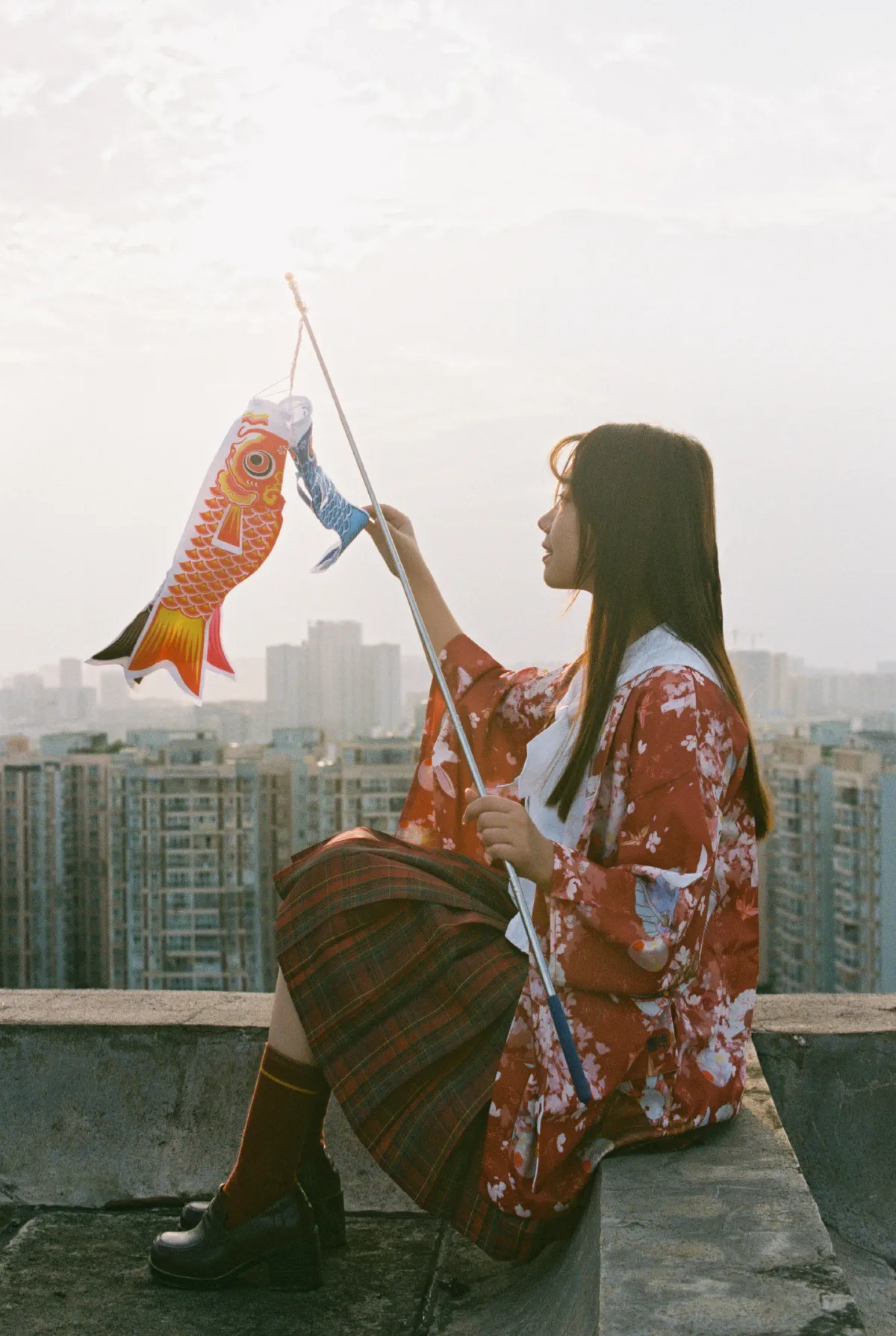 天台日系少女
