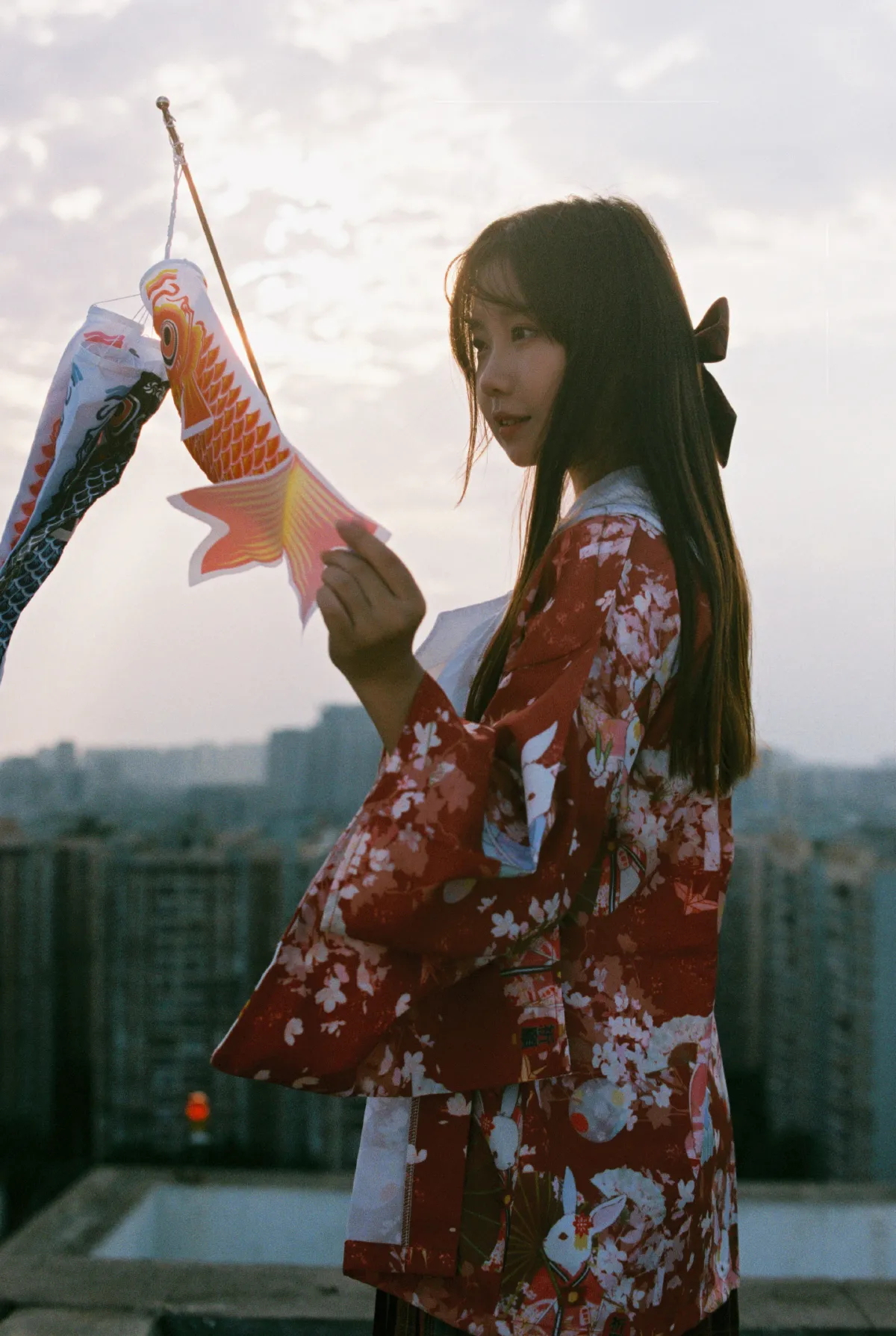 天台日系少女