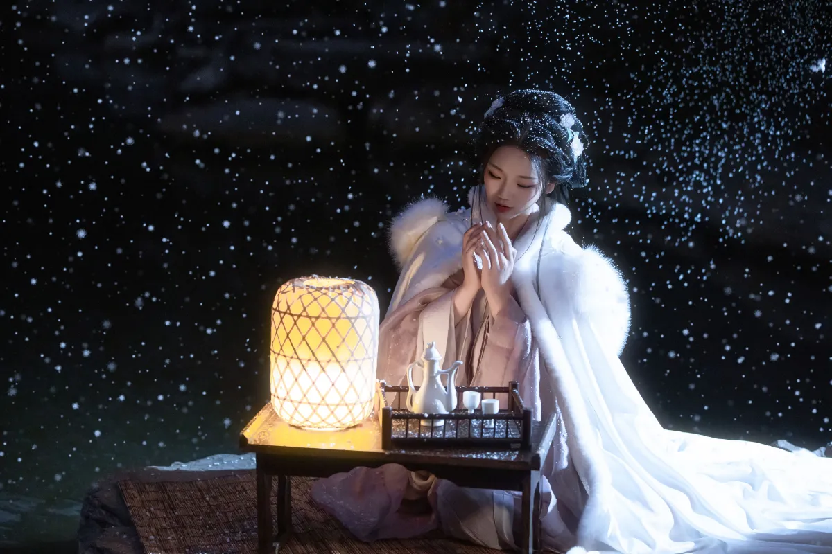 沉诗思_晚江亭《风雪夜归人》美图作品图片1