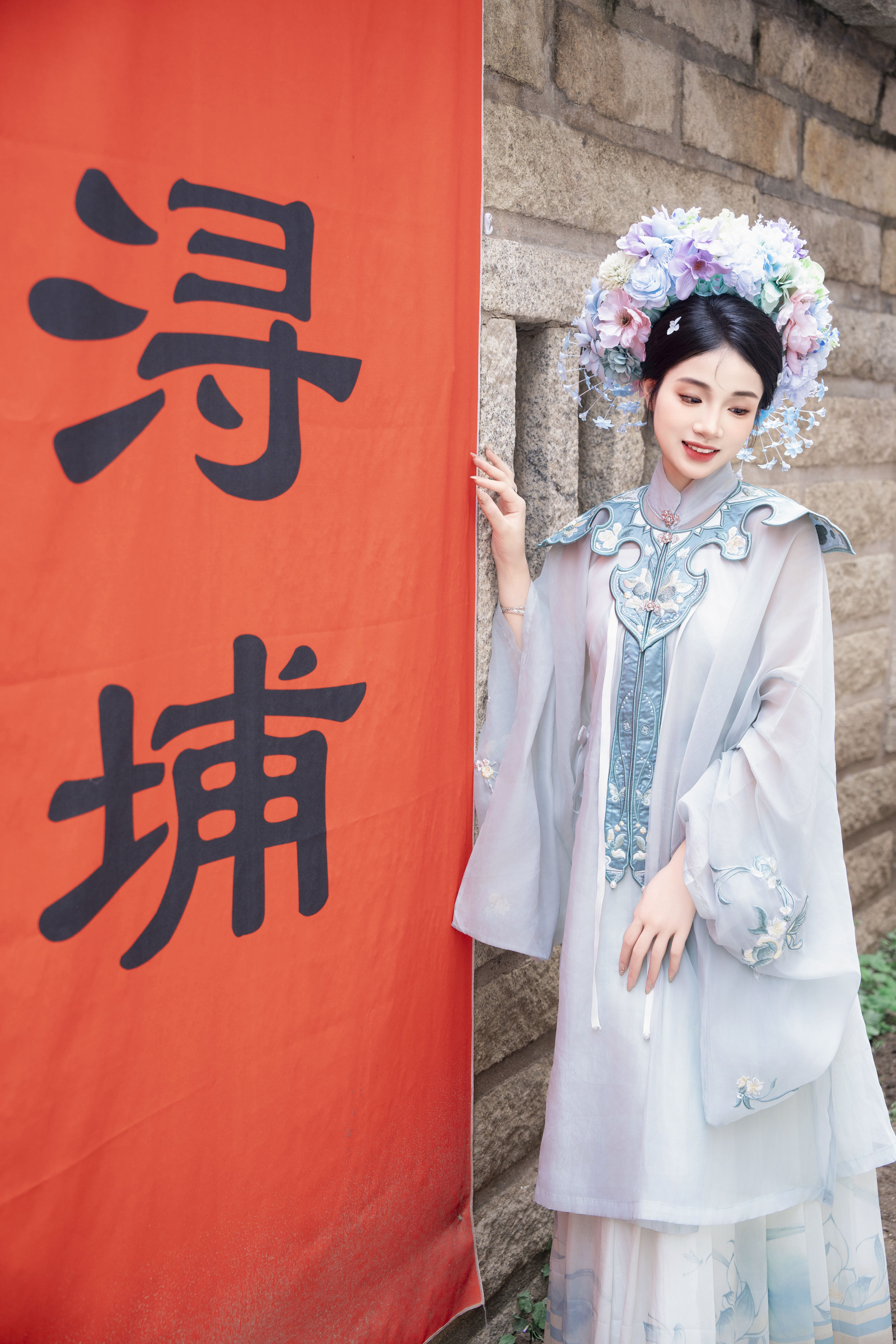 簪花少女