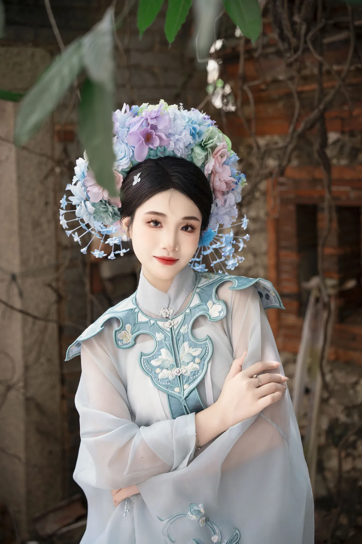 簪花少女