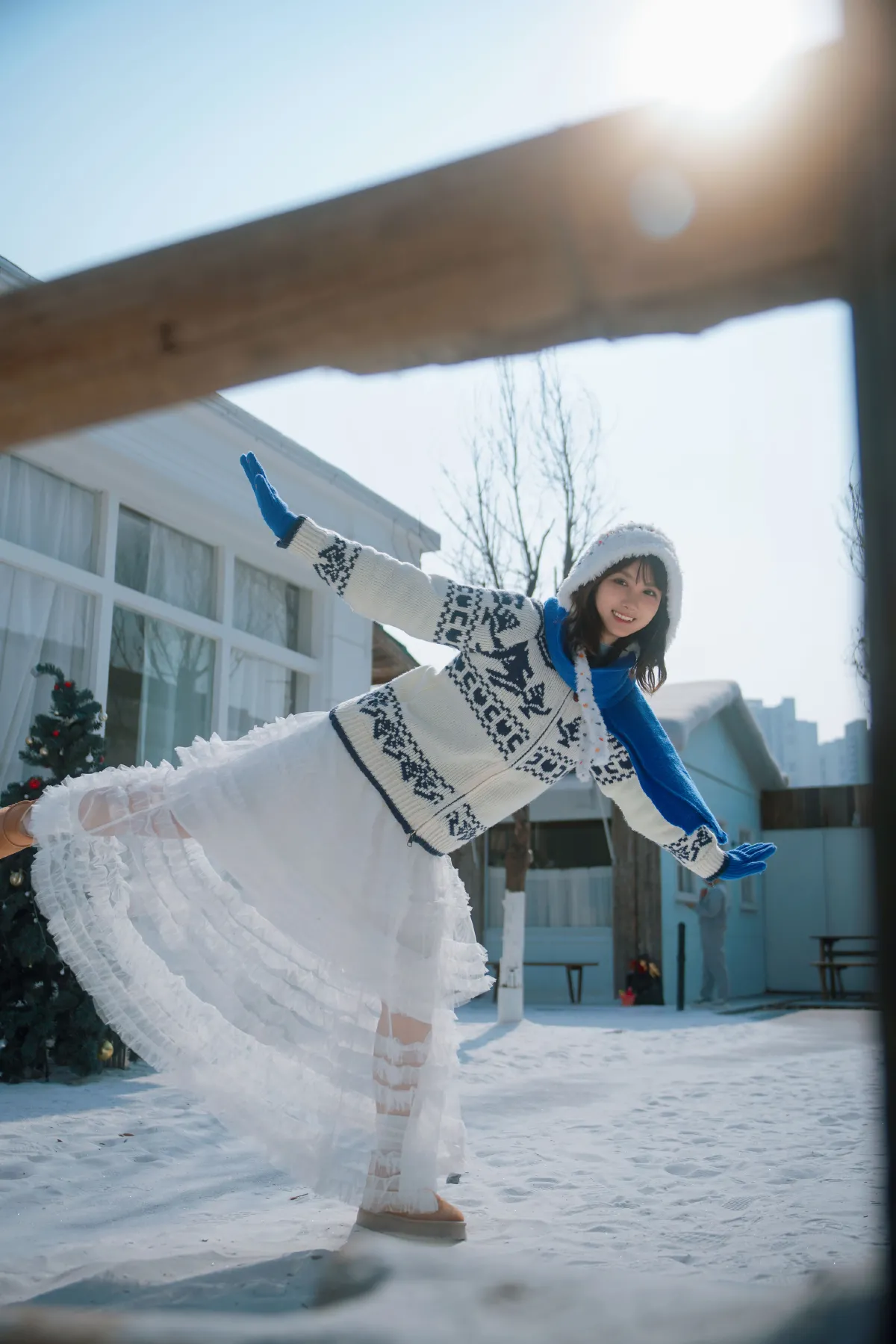 雪地里的元气少女