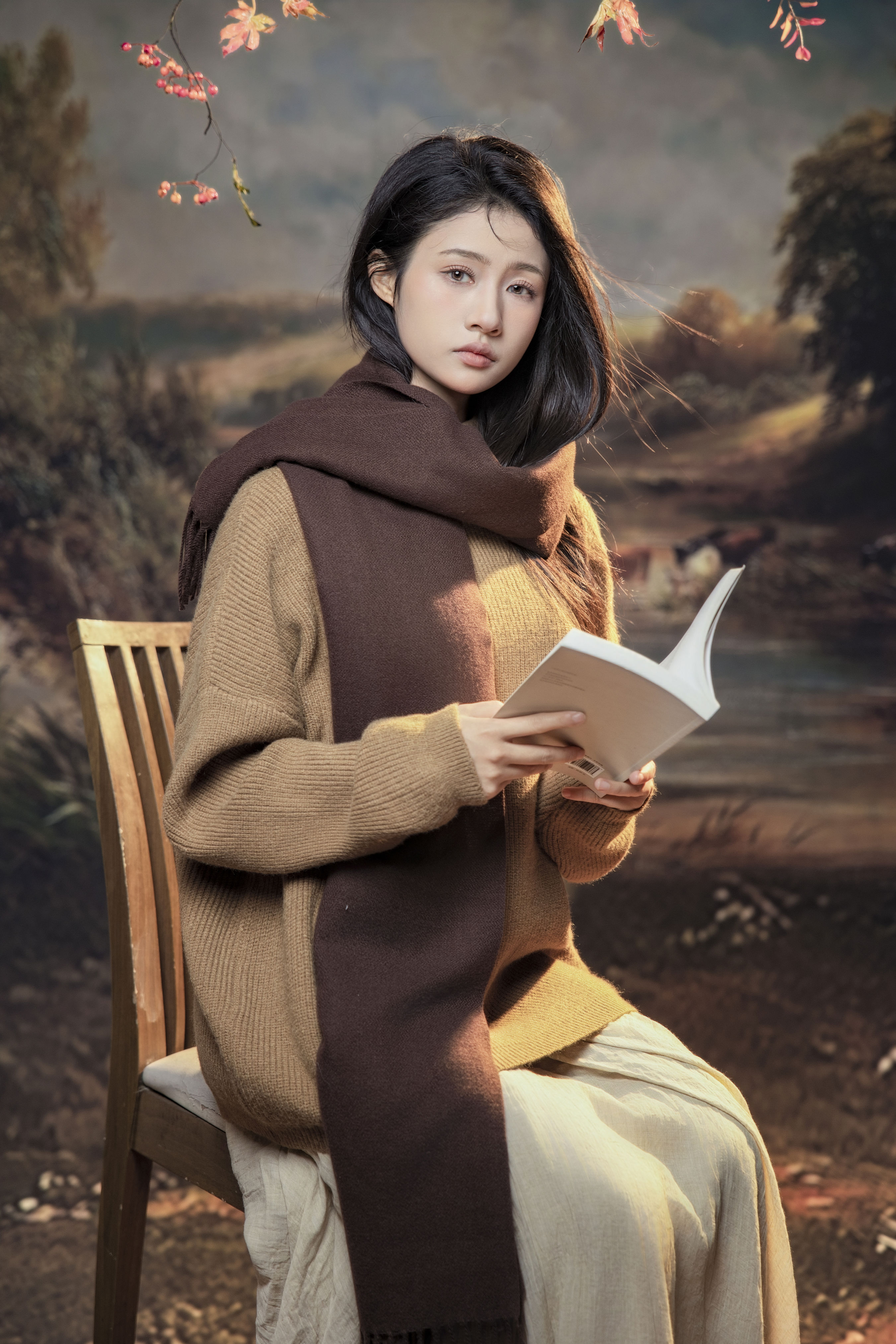 深秋的文艺少女