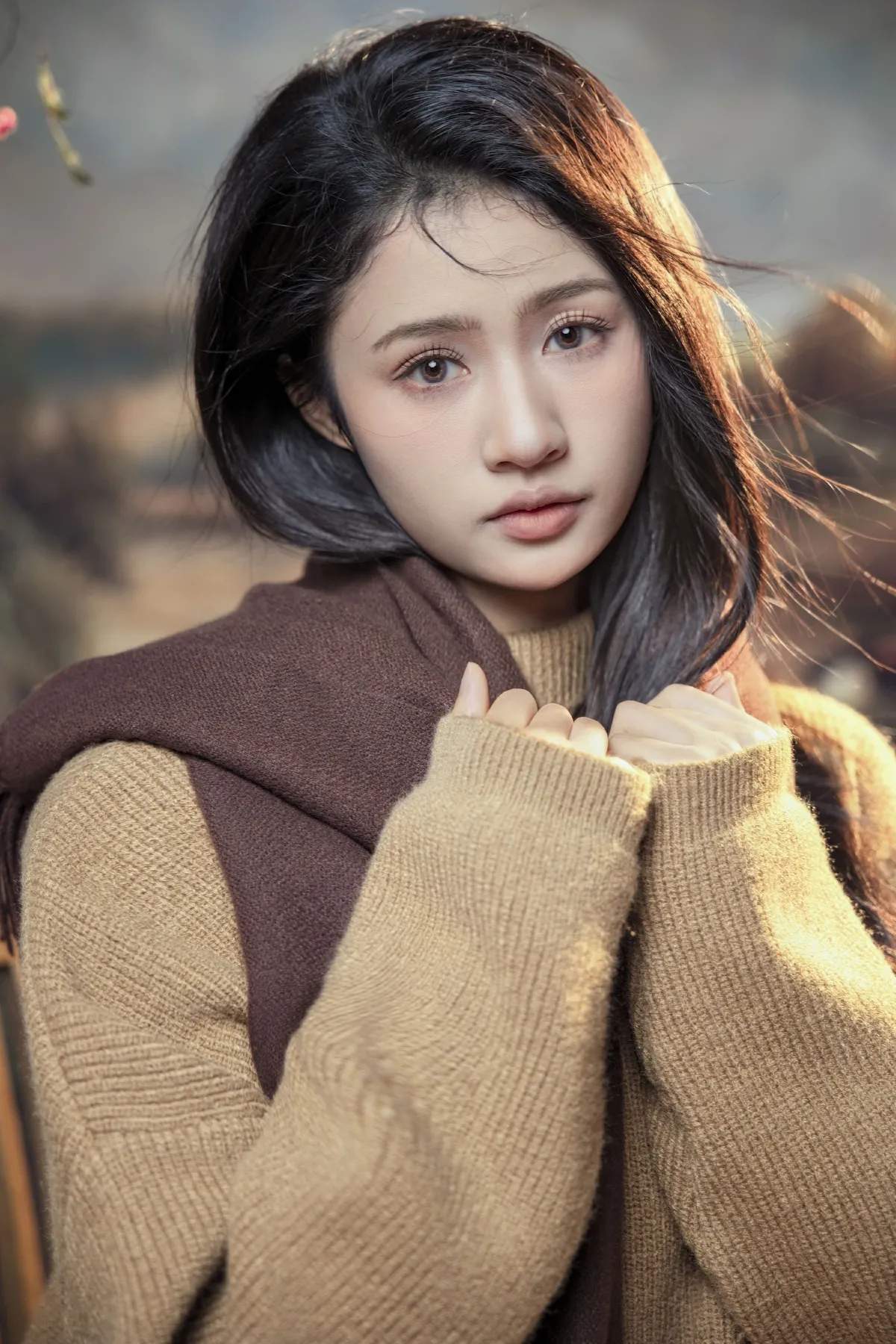深秋的文艺少女